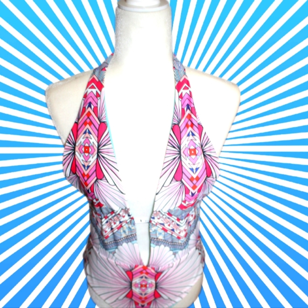 Sexy reversible deep Plunge one piece swimsuit